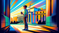 A graphic image of a guy standing in front of the white house to represent this blog article