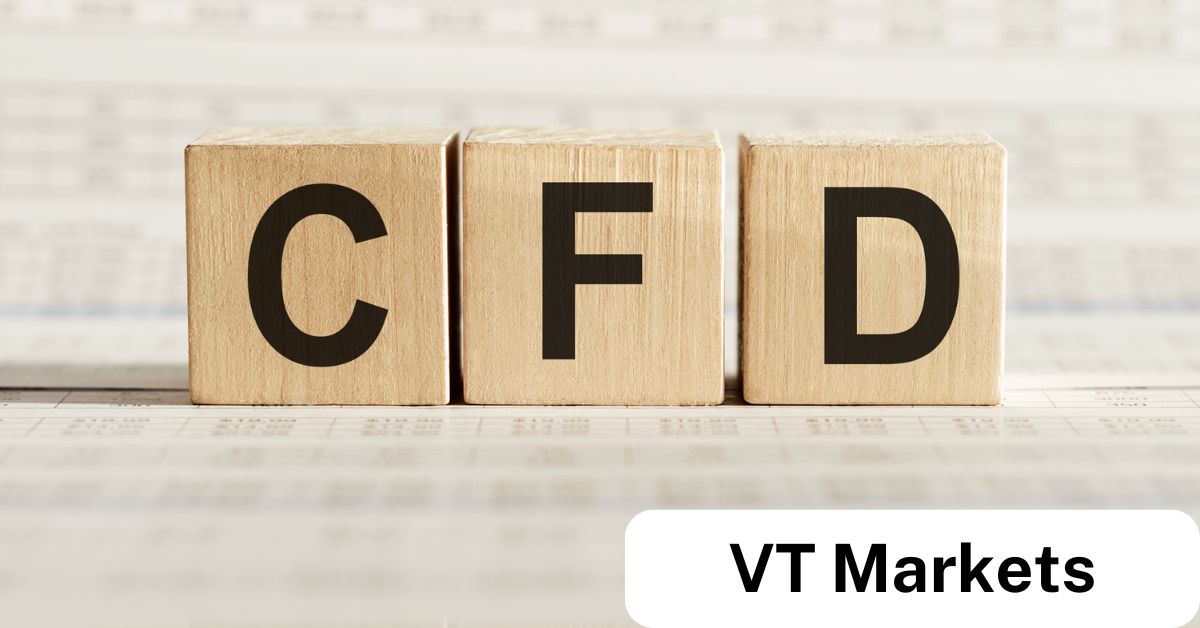 Wooden blocks spelling "CFD" placed on a financial chart background, symbolising Contract for Difference trading opportunities with VT Markets for diverse investments.